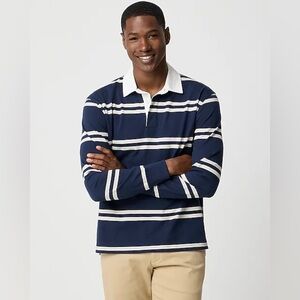 NWT J. Crew Factory Striped Rugby Shirt in Navy & White, XXL